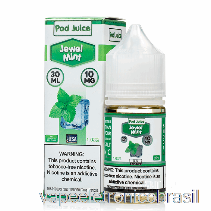 Vape Recarregável Jóia Hortelã - Suco De Vagem - 30ml 0mg